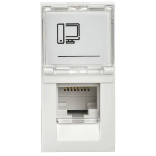 Розетка компьютерная 1мод. PRIMER RJ45 кат.6 РКИ-10-00-П-6 бел. IEK PR-KK40D-RI-0-1-C06U-K01 фото 2