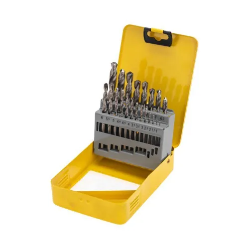 Набор сверл по металлу 1-10мм (через 0.5мм; 3.2мм; 4.8мм) HSS цилиндрический хвостовик метал. кейс (уп.21шт) Kranz KR-91-0638