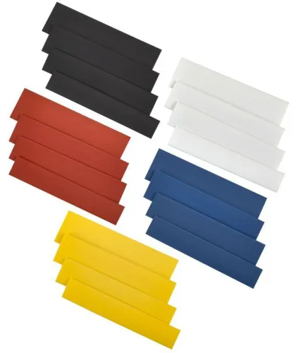 Набор трубок термоусадочных тонкостен. ТТУ 8/4; 10/5; 12/6; 14/7 (Ж; С; К; Ч; Б) 20х8см разноцвет. IEK UDRS-D8-D14-10-2