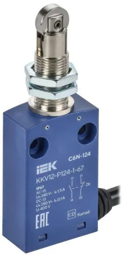 Выключатель концевой C6N-124 толк. с наж. рол. резьб. IP67 IEK KKV12-P124-1-67