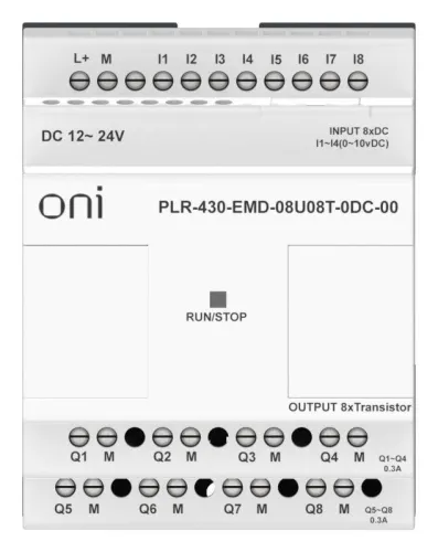 Модуль расширения входов выходов ПЛК 430 4 DI 4 UI (0-10В/DI) 8 TO 24В DC ONI PLR-430-EMD-08U08T-0DC-00 фото 7