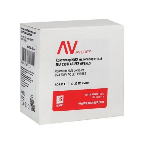 Контактор КМЭ 25А кат. 400В AC AVERES EKF ctr-s-25-00-400-av фото 4