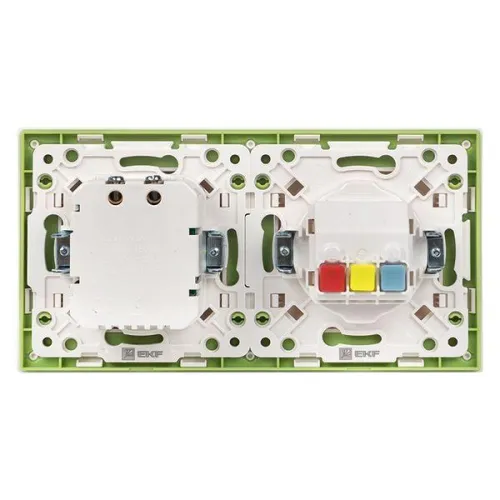 Рамка 2-м Стокгольм бел. с линией цвета зел. PROxima EKF EXM-G-303-20 фото 7