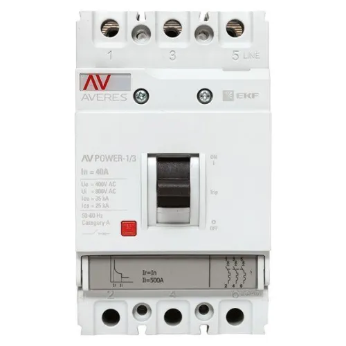 Выключатель автоматический 3п 40А 35кА AV POWER-1/3 TR AVERES EKF mccb-13-40-TR-av фото 3