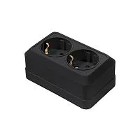 Розетка 2-м BOLLETO с заземл. накладная черн. 7128B IN HOME 4690612061061