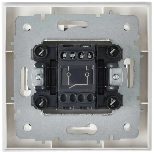 Выключатель 1-кл. СП BRITE ВСР10-1-0-БрАБ 10А в сборе арктич. бел. IEK BR-V10-0-10-K91-F фото 3