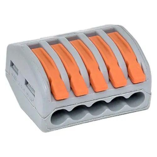 Клемма строительно-монтажная СМК 222-415 с рычагом 5 отверстий (блист.20шт) PROxima EKF plc-smk-415b-20 фото 3