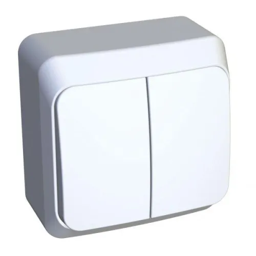 Выключатель 2-кл. ОП Этюд 10А IP20 с подсветкой бел. SE BA10-006B фото 2