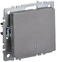 Выключатель проходной 1-кл. СП BRITE ВС10-1-7-БрС 10А с индик. механизм сталь IEK BR-V12-1-10-K46