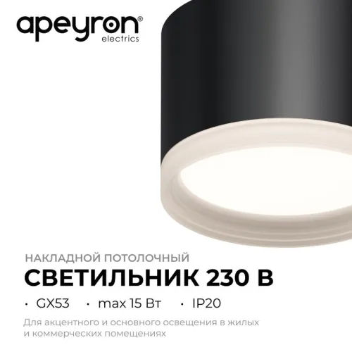 Светильник Nimbus max 15Вт GX53 230В/50Гц потолочн. накладной под светодиод. лампу черн. Apeyron 16-127 фото 5