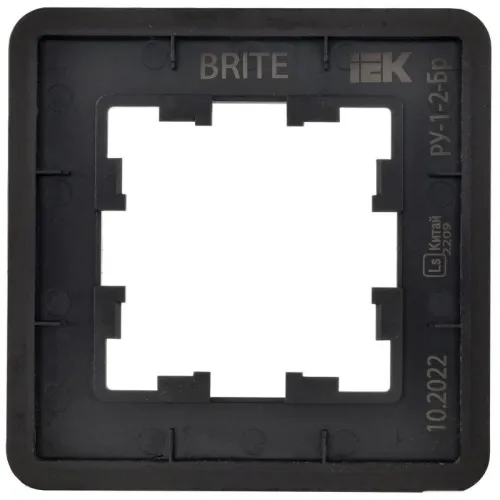 Рамка 1-м BRITE РУ-1-2-Бр стекло черн. RE IEK BR-M12-G-41-K02 фото 2