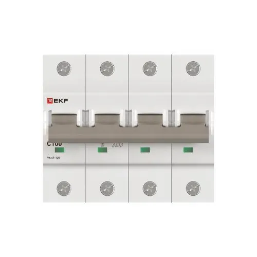 Выключатель автоматический модульный 4п C 100А 15кА ВА 47-125 PROxima EKF mcb47125-4-100C фото 3