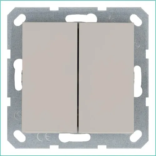 Переключатель проходной 2-кл. 10А IP20 механизм тауп Jasmart G3022T