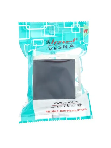 Розетка 1-м СП Vesna с заземл. с крышкой ПБТ механизм черн. бархат LEZARD 742-4288-123B фото 5