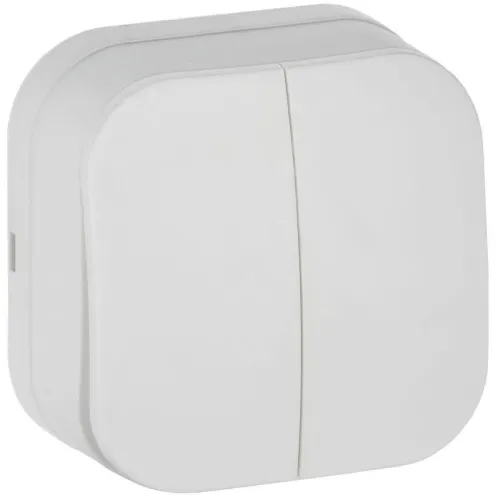 Выключатель 2-кл. ОП GLORY ВС20-2-0-ХБм 10А бел. матов. IEK EVH20-K01M-10