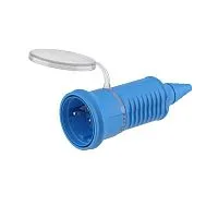 Розетка кабельная 16А IP44 2P+E 250В ввод кабеля с торца каучук черн. DKC DIS1103160