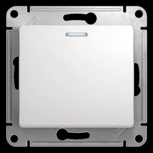Переключатель проходной 1-кл. СП Glossa 10А IP20 (сх. 6а) 10AX с подсветкой механизм бел. SE GSL000163 фото 2
