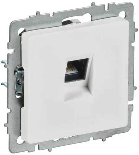 Розетка компьютерная СП BRITE РК10-БрАБ RJ45 кат.5E механизм арктич. бел. IEK BR-K10-1-K91