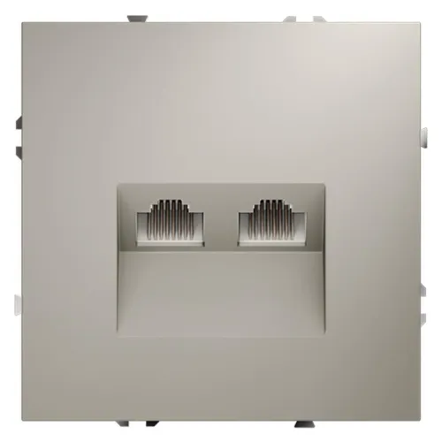 Розетка компьютерная 2-м СП S70 RJ45 + RJ45 кат.6 механизм кашемир Voltum VLS060203
