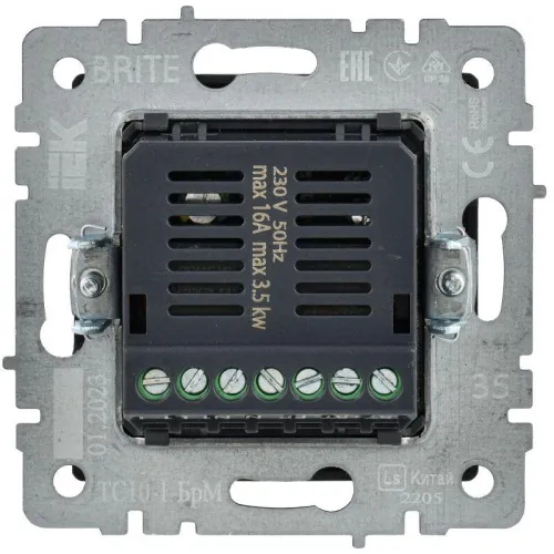 Термостат электронный с индик. BRITE СП IP20 ТС10-1-БрМ механизм маренго IEK BR-RT11-K35 фото 3