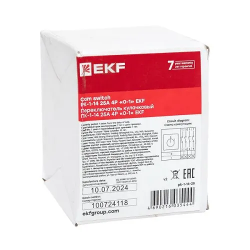 Переключатель кулачковый ПК-1-14 4П 25А "0-1" EKF pk-1-14-25 фото 11