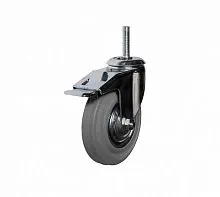 Колесо аппаратное поворотное п/п обод подшипник скольжения резьба М10 d75 с тормозом Tech-Krep/Zitar 148503