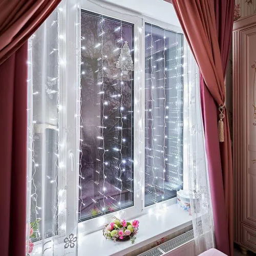 Гирлянда светодиодная "Светодиодный Дождь" 2.5х2м 300LED бел. 16Вт 230В IP20 свечение с динамикой провод прозр. Neon-Night 235-055 фото 12