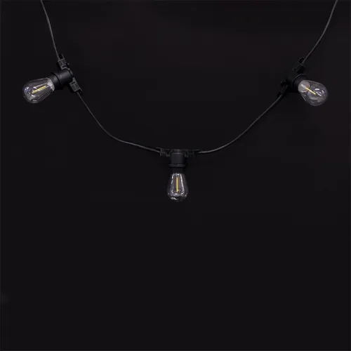 Гирлянда уличная "Белт-лайт" PBL-S40/L24+1.5 Black E27 IP65 24м 40ламп 1.5м шнур соедин. в линию max750Вт (лампы не в компл.; возможно использов. с фитолампами в теплице) Pro JazzWay 5058255 фото 16