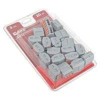 Клемма строительно-монтажная СМК 222-413 с рычагом 3 отверстия (блист.20шт) PROxima EKF plc-smk-413b-20