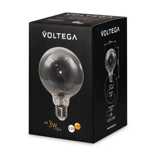 Лампа светодиодная Loft Led G95 3Вт 3000К E27 Voltega 8521 фото 3