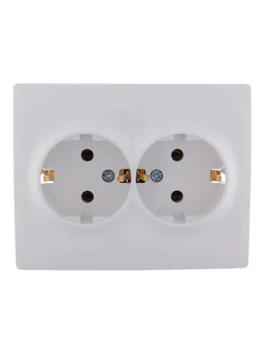 Розетка 2-м СП Karina с заземл. термопласт бел. LEZARD 707-0200-127B