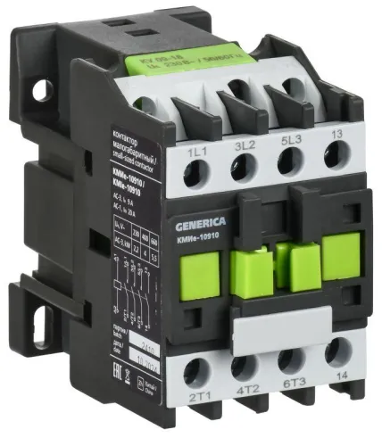 Контактор КМИе-10910 9А 110В/АС3 1НО GENERICA KKME11-009-110-10