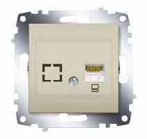 Розетка компьютерная 2-м Cosmo RJ45 кат.6 + гнездо механизм титаниум ABB 619-011400-247