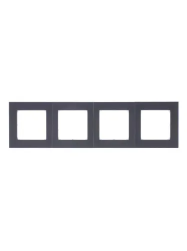 Рамка Levit 4п сталь/дым. черн. ABB 2CHH015040A6069 фото 2