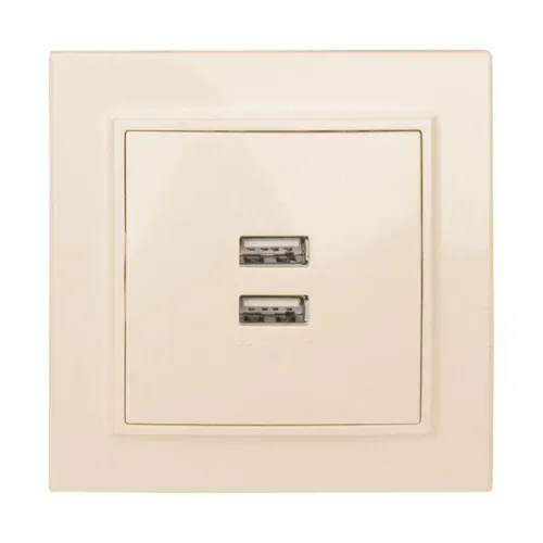 Розетка USB 2-м СП Минск 2.1А беж. EKF ERR-2USB-200