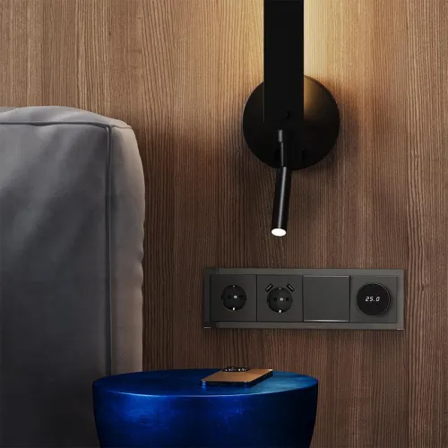 Выключатель 1-кл СП S70 10А с подсветкой механизм титан Voltum VLS010206 фото 7