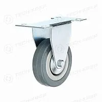 Колесо аппаратное неповоротное п/п обод резина сер. подшипник скольжения площадка d75 без тормоза Tech-Krep/Zitar 148492