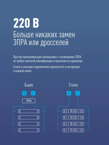 Лампа светодиодная 10Вт 220В G13 6500К GLASS 600мм T8 Космос Lksm_LED10wG13T865GL фото 2