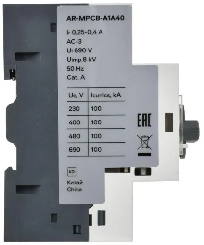 Выключатель автоматический защиты двигателя A1 GV2P 0.24-0.4А ARMAT IEK AR-MPCB-A1A40 фото 3