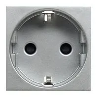 Механизм розетки Zenit 16А 250В защ. шторки с заземл. серебристый ABB 2CLA228800N1301