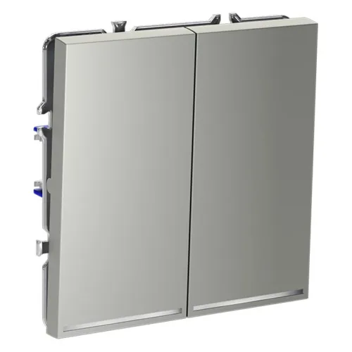 Выключатель 2-кл. СП S70 10А с подсветкой механизм сталь Voltum VLS020205 фото 2