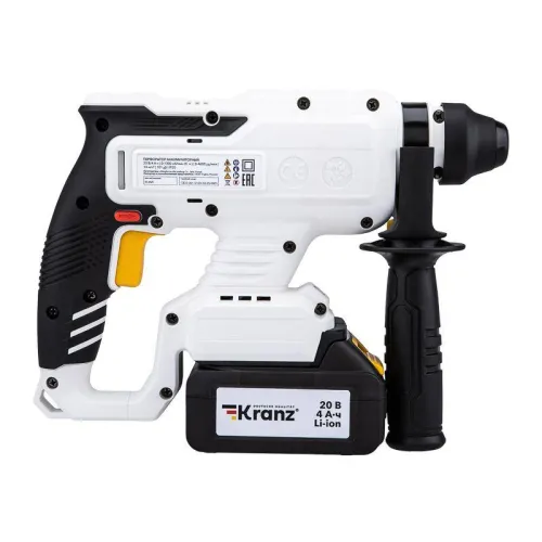 Перфоратор аккумуляторный SDS-plus 2.2Дж 1х4А.ч в кейсе Kranz KR-PT-120 фото 11