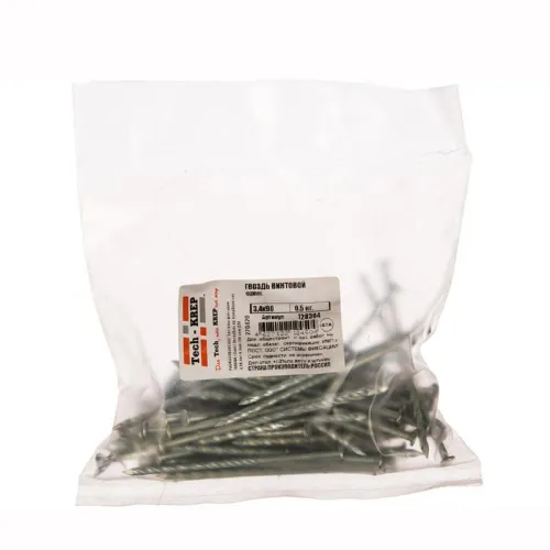 Гвоздь винтовой 3.4х90 оцинк. (уп.0.5кг) Tech-Krep/Zitar 128304