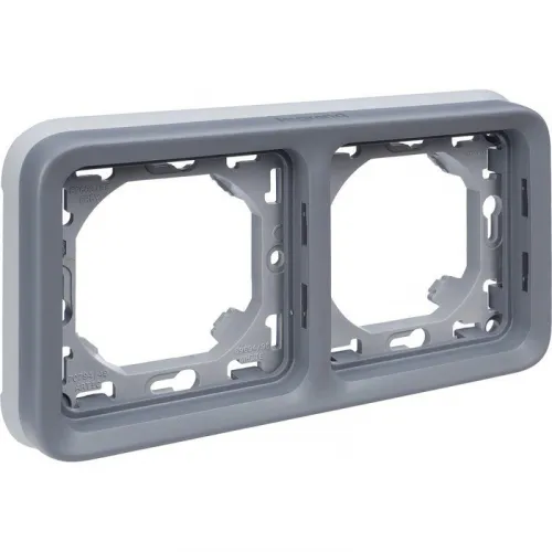 Рамка 2-м Plexo с суппортом горизонт. сер. Leg 069683 фото 2