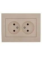 Розетка 2-м СП Rain 16А IP20 без заземл. керамика крем. LEZARD 703-0303-128