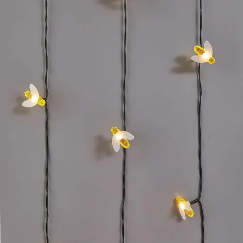 Светильник светодиодный Каскад Янтарные Пчелы 10м IP65 садовый с выносной солнечн. панелью 2м и аккумулятором тепл. бел. Lamper 602-252 фото 3