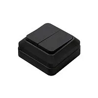 Выключатель 2-кл. BOLLETO накладной 7023B черн. IN HOME 4690612061023