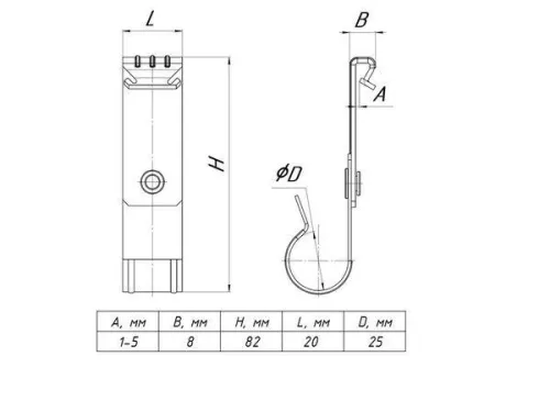 Зажим балочный вертикальный 1-5мм под трубу 25мм EKF VBZ1-5-T25 фото 2