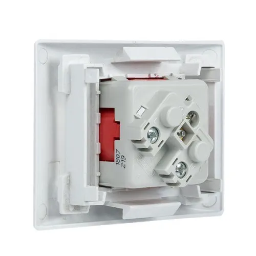 Розетка 45х45 PRO 45град. с заземл. красн. EKF E6MR16-028-70-45 фото 4