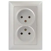 Розетка 2-м СП Solo 4-204-06 2х2P 16А 250В IP20 без заземл. перламутр Intro Б0053671